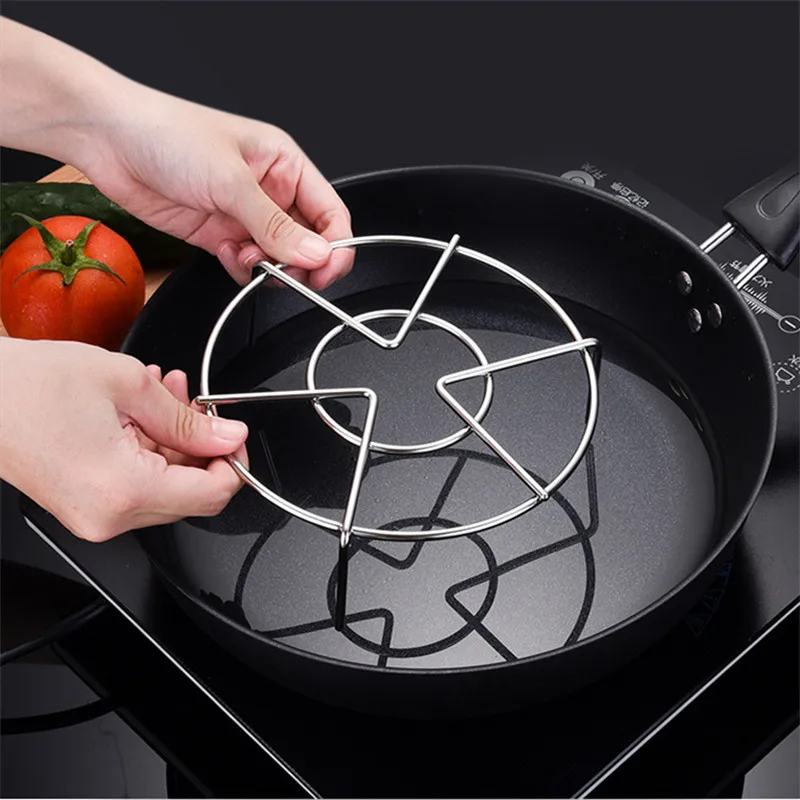 304 Stainless Steel Thicken Round Pot Steamer for Dumplings Rice Steaming Rack Gird Shelf Tray Kitchen Cooking Accessories