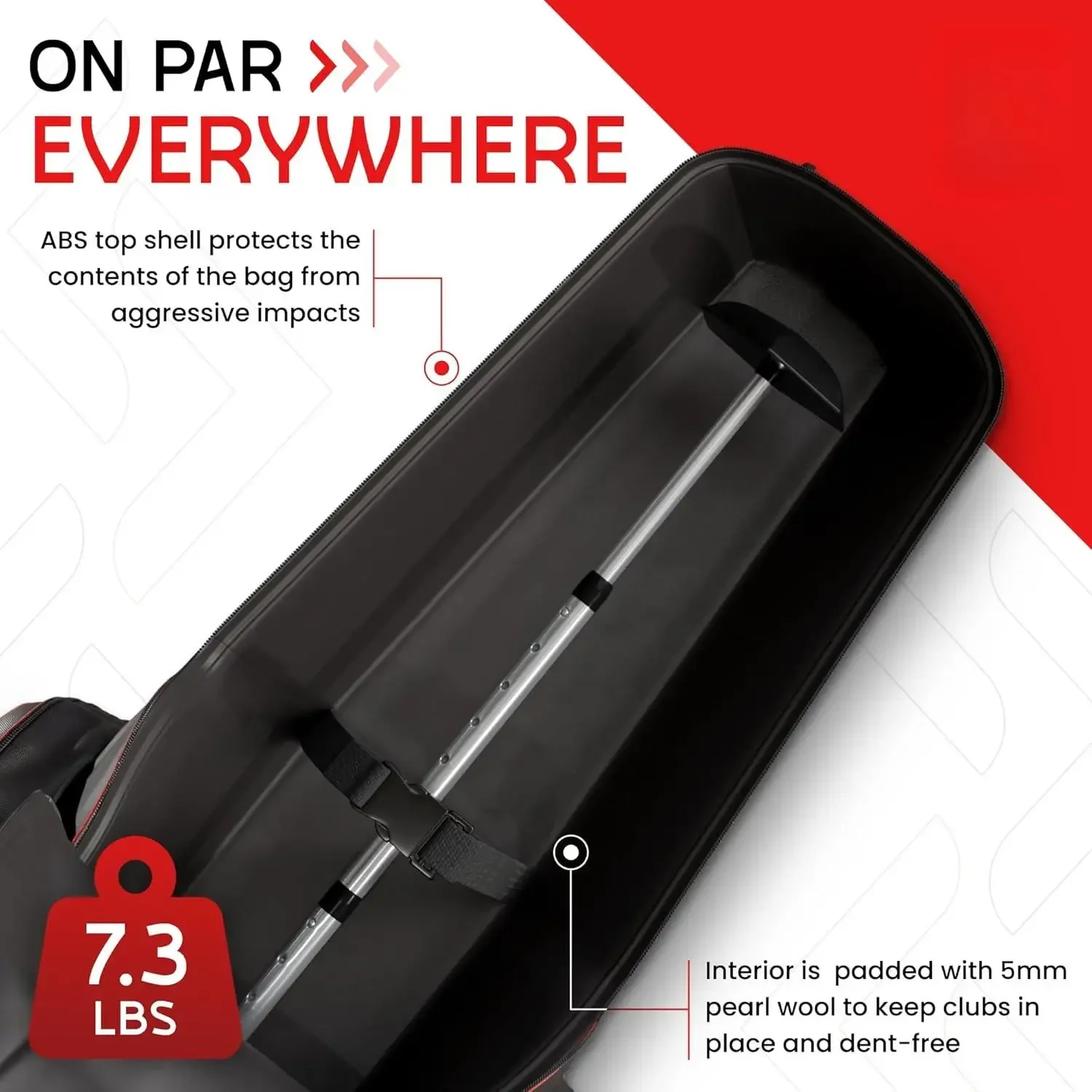 Sac de voyage à roulettes – Mallette de club durable avec coque supérieure en ABS, cadenas TSA, coussin intérieur et tige de support – Sac pour hommes,