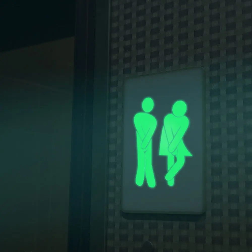 Funny Luminous Bathroom Wall Stickers Home Decor Glow In The Dark Toilet Stickers