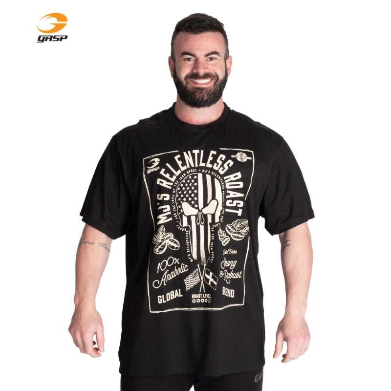 

Оригинальная футболка GASP Relentless Roast — футболка The Origin of the Ruthless Skeleton — свободный удобный круглый вырез с половиной рукавов