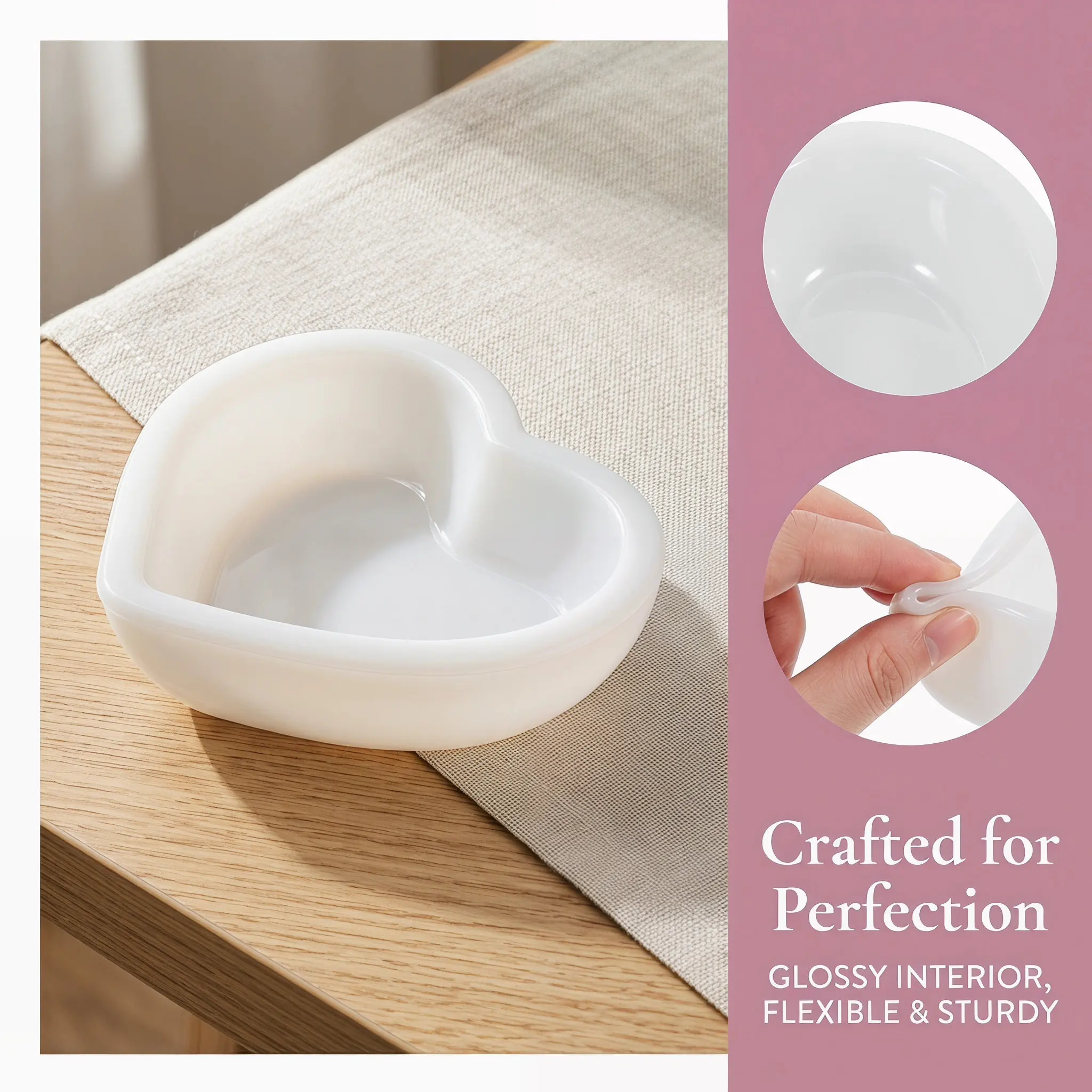 Heart Shape Silicone Jewelry Storage Tray Mold Resin Casting DIY Epoxy Craft Decorative Bowl Plate Organizer for Rings Earrings