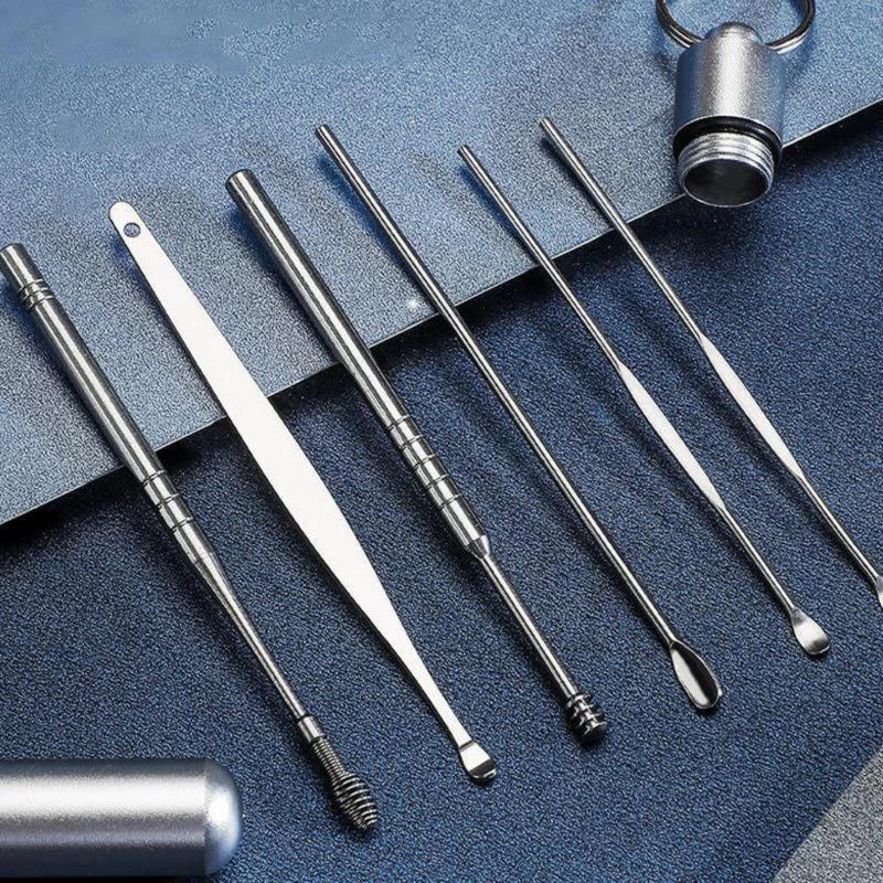 

6 Set Ear Wax Removal Tool Set with Storage Tube Kit Ear Spoons Ear Picks Curette Ear Wax Remover Tool Earwax Cleaning Supplies