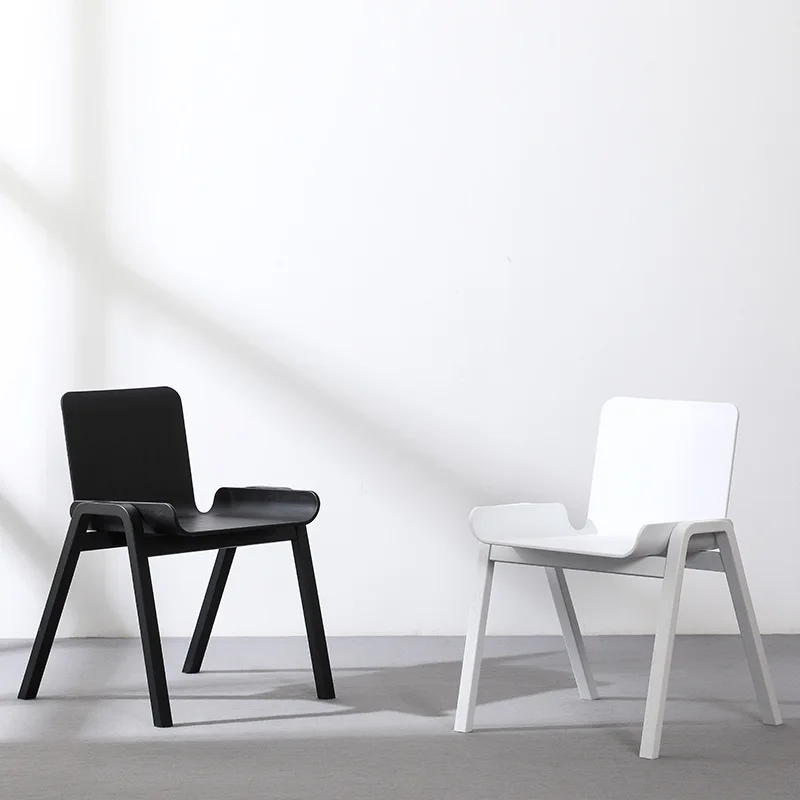Nordic simple modern dining chair back chair fashionable office leisure negotiation reception solid wood chair