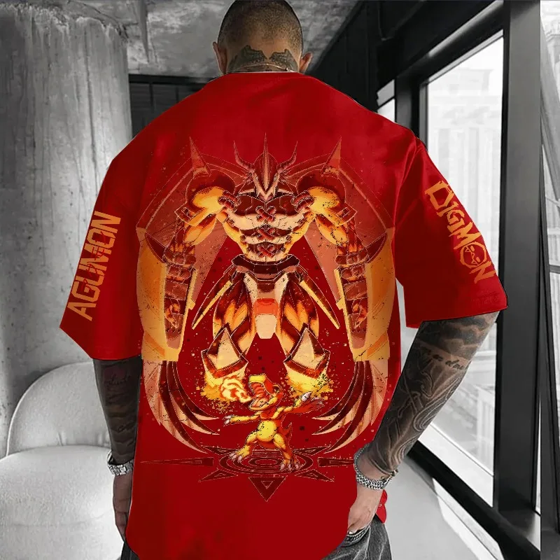 

Digimon Adventure Anime New T-Shirt 2025 Summer Men's and Women's War Greymon Printed Y2K Loose Casual Harajuku Short Sleeve Top