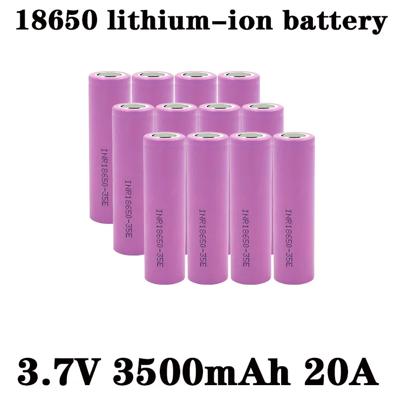 20 batterie al litio 18650, modello 35E, 3,7 V, 3500 mAh, ricaricabili, celle agli ioni di litio, batterie 18650 ad alta capacità per torce, power bank, luci a LED, utensili elettrici e dispositivi