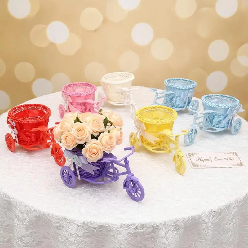 Bicycle Woven Basket Waterproof Durable Bike Handlebar Mounted Basket for Grocery Shopping Flower Pot Display
