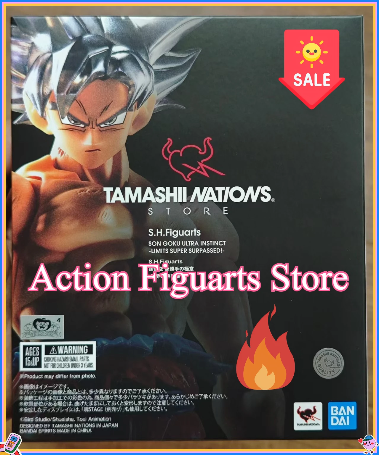 Bandai Dragon Ball TAMASHII NATIONS STORE S.H.Figuarts SHF Son Goku-Ultra Instinct figura modelo Juguetes