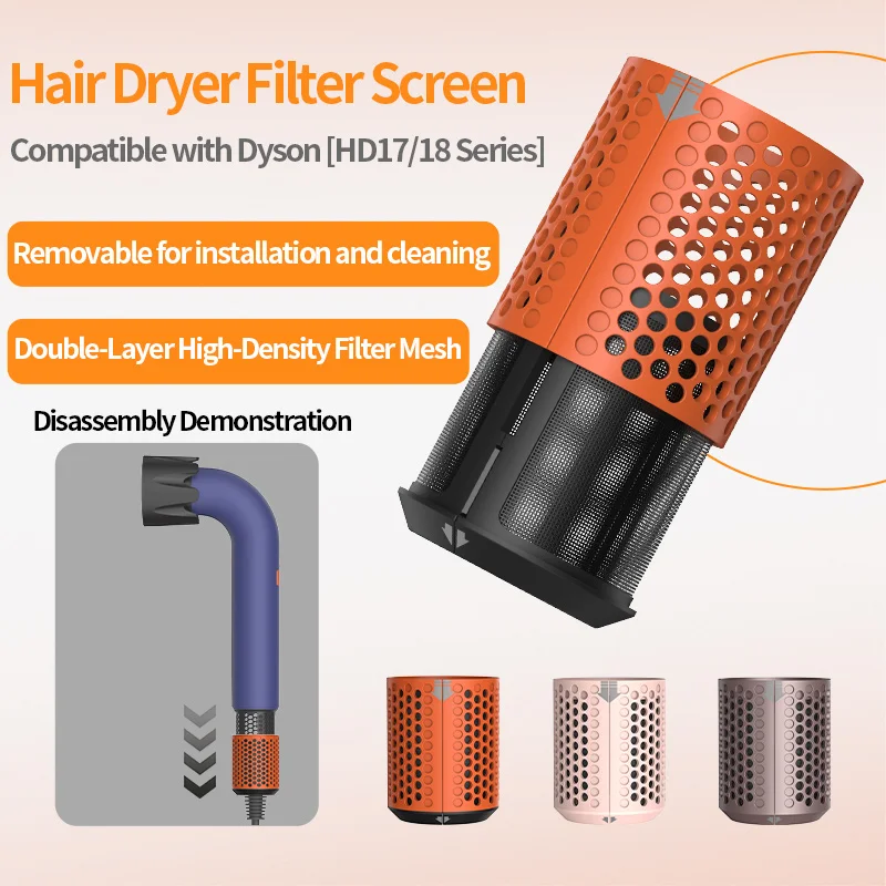 Replacement HD17 HD18 for Dyson Hair Dryer Outer Filter Cover Magnetic Suction Opening Dust Cover Buckle Accessories