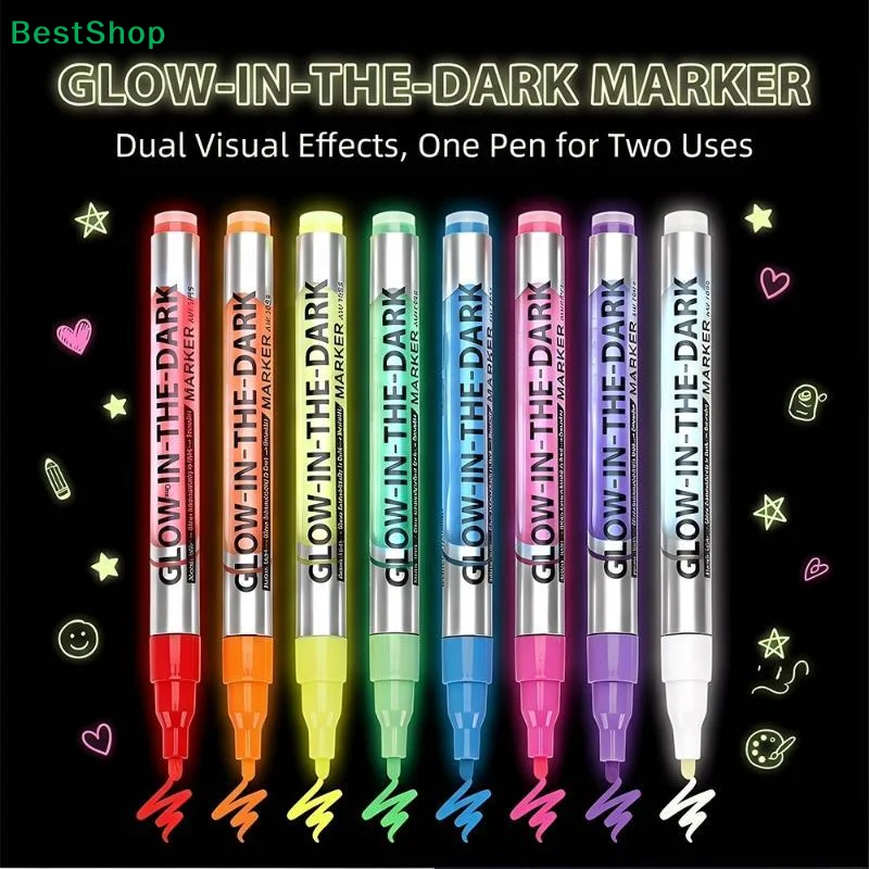 Copic Marker Sketch - ☪ 8 Farben fluoreszierende leuchtende Marker,