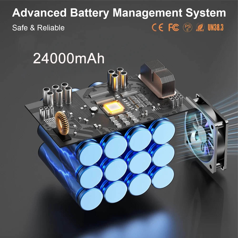 Gaiaray 100 واط محطة طاقة محمولة 24000 مللي أمبير LiFePO4 شحن محطة الطاقة مولد الطاقة الشمسية AC110V 220 فولت قوة البنك للتخييم #3