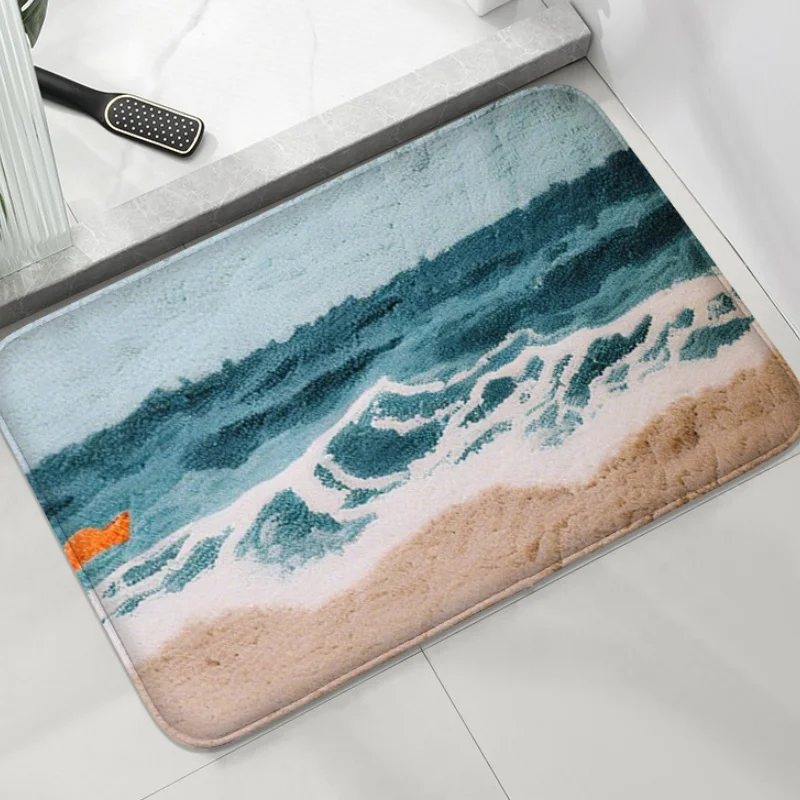 

Морской узор для душевой комнаты, небольшой ковер, коврик для ванной комнаты, впитывающий коврик для ног, коврик для ванны, коврик для украшения дома, можно стирать в машине