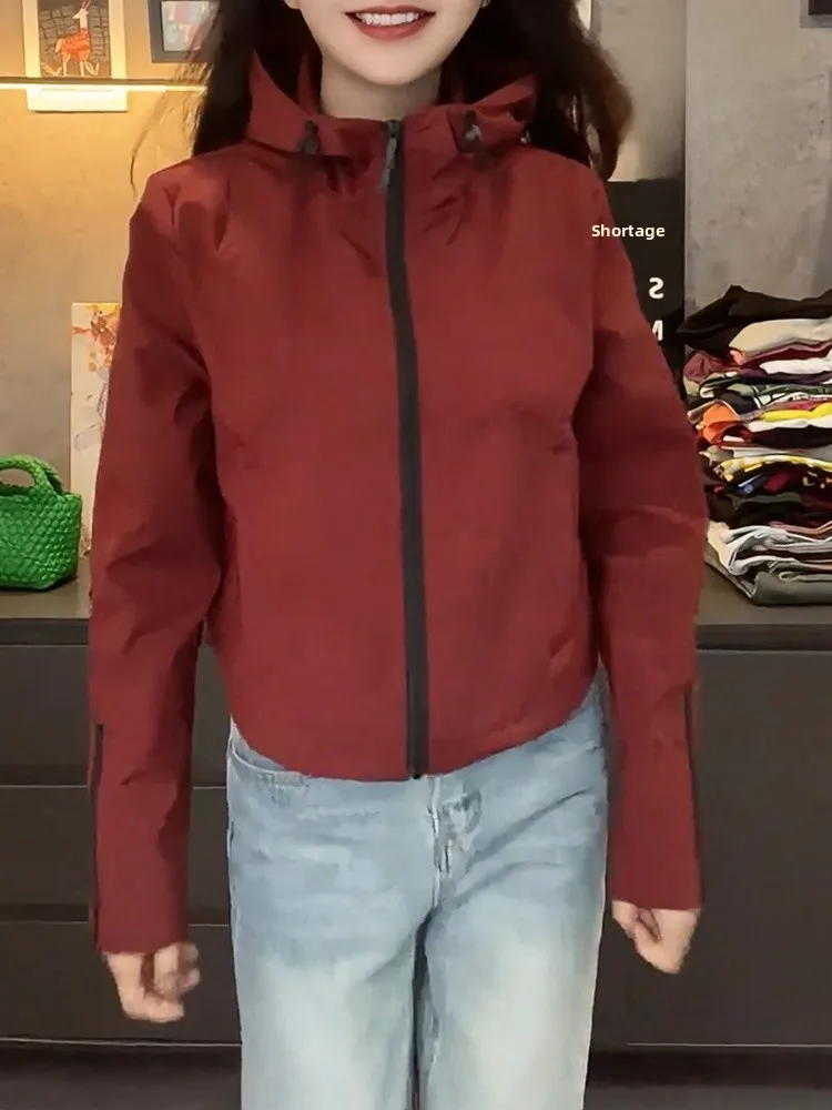 

American Style Retro Hooded Jacket Women's plus Size Fashion Loose Slimming Top Trendy Outerwear Autumn New Arrival