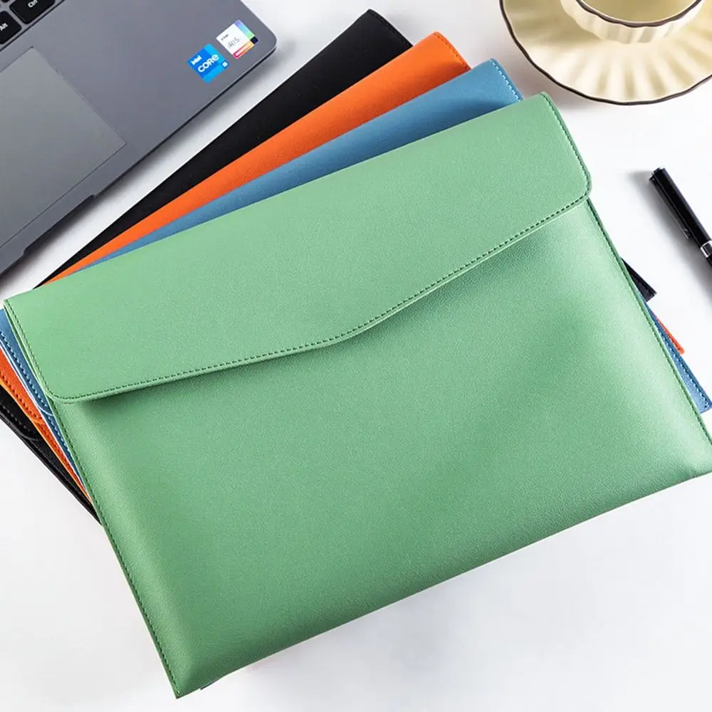 

A4 Leather File Folder Data Package Document Bag Fashion Briefcase Data Contract Bill File Bag School Office Supplies