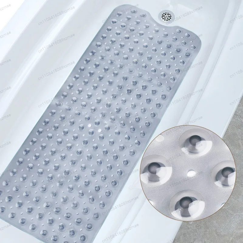 

40*100cm Extra Long PVC Non-Slip Bath Mat for Elderly, Suction Cup Shower Mat, Washable Bathroom Floor Pad