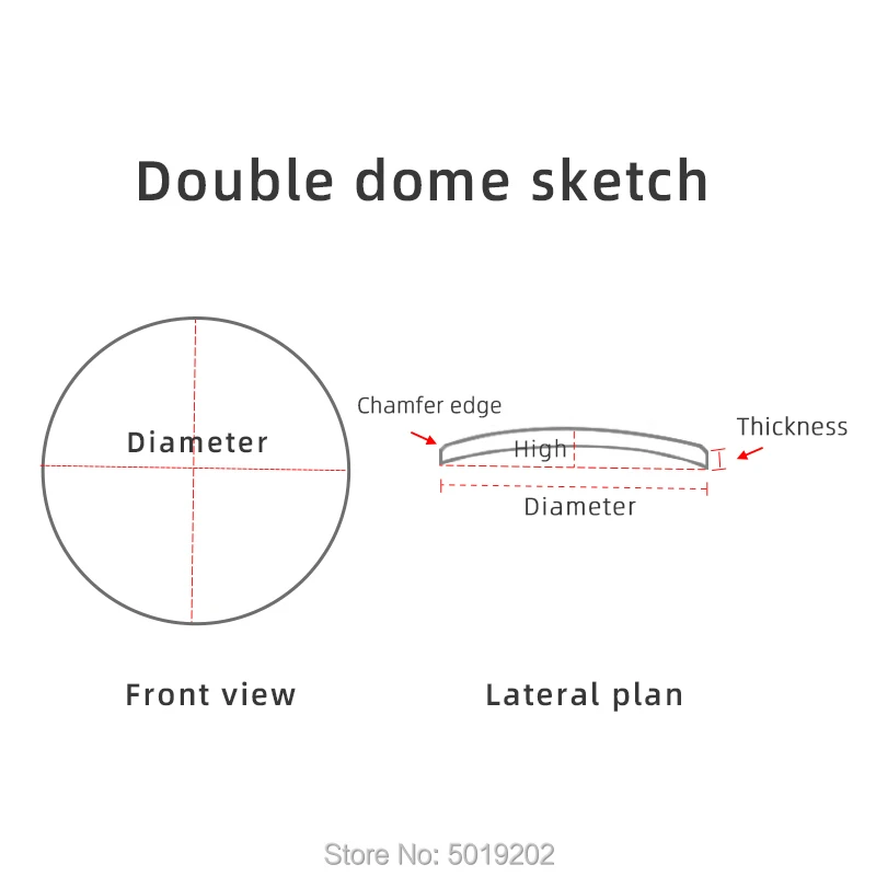 20mm-29.5mm Double Dome Sapphire Crystal 2.2/2.3/2.4/2.5/2.6mm Thick Watch Glass Replacement Parts 21mm 22mm 23mm 25mm 28.5mm