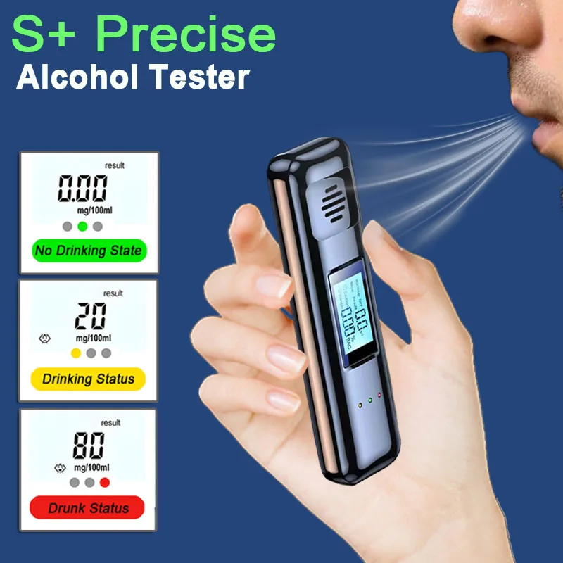 

Non-Contact Breath Alcohol Tester with LCD Digital Display Alcohol Meter Accuracy Breathalyzer Diagnostic Tool Type C Charging