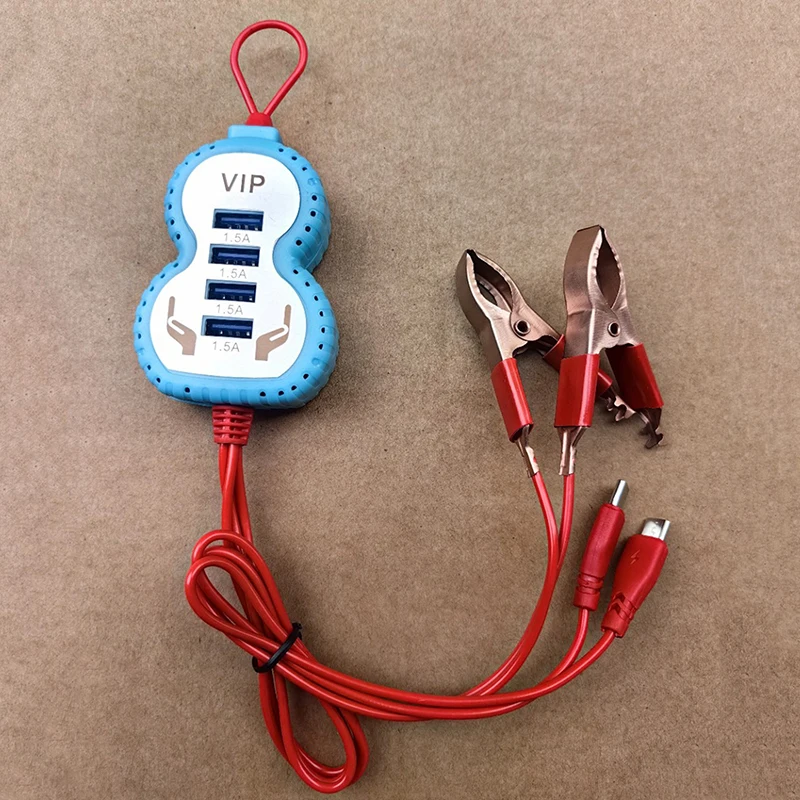 1Pcs USB Interface Universal Battery Mobile Phone Charger 4 USB Multifunctional Clip Charger DIY Accessorie