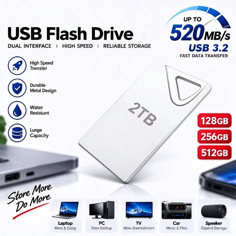 U-Disk USB 3.2 Type-C Interface Mobile Phone Computer Mutual Transmission Portable USB Memory 2TB 1TB 512GB 2025 NEWEST
