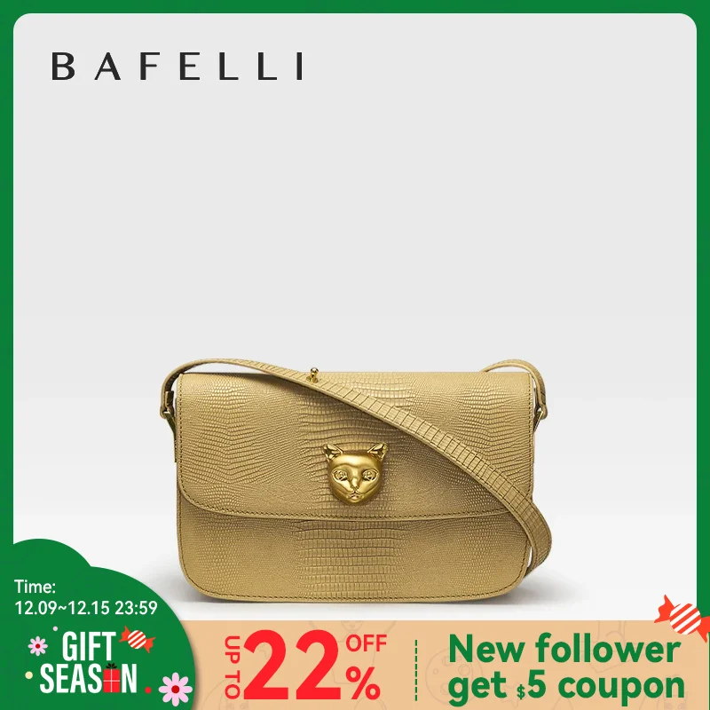 BAFELLI 2023 NEW TREND BOXY MESSAGE BAG LEATHER CAT WOMEN\'S CROSSBODY FEMALE SHOULDER PURSE STYLISH FASHION LUXURY DESIGNER