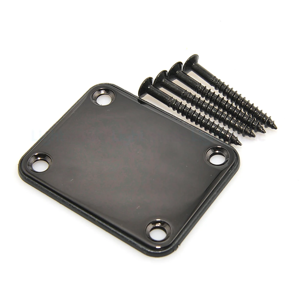 Placa de cuello de guitarra eléctrica, tablero de juntas de acero inoxidable con tornillos, accesorios de bajo