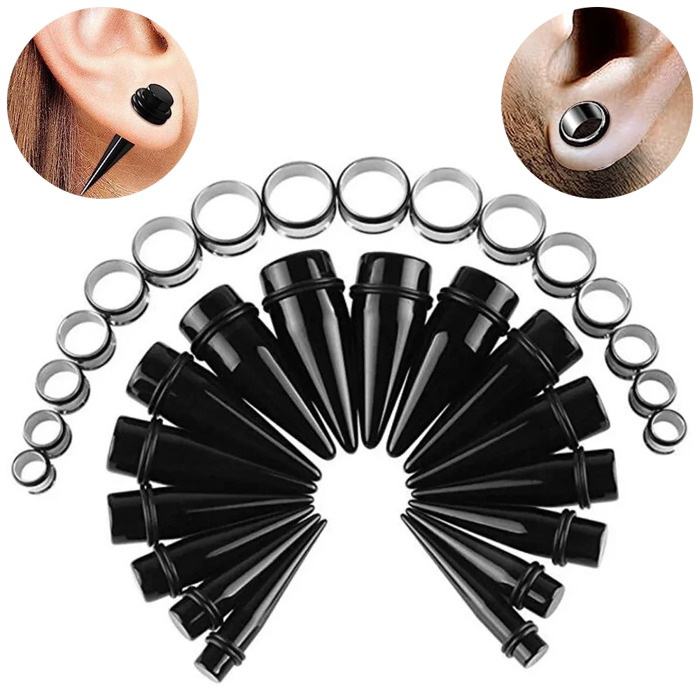 Doearko Acrylic Ear Gauge Taper and Plug Stretching Kits Mixed Color Ear Flesh Tunnel Expansion Body Piercing Jewelry 0G-1