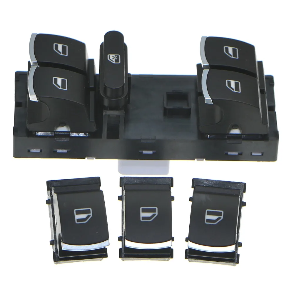 

Chrome Electronic Side Window Glass Lift Master Switch Button VW Passat Tiguan Touran Golf Jetta 5ND 959 857 5ND 959 855