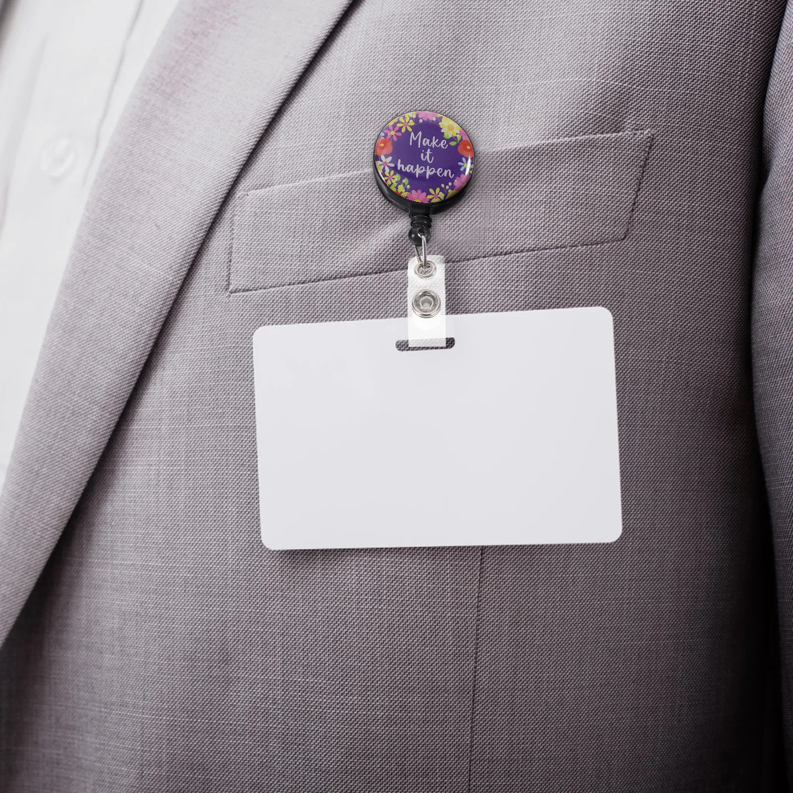 

Retractable Badge Reel Badge Holder with Fastened Back Clip Retractable Name Tag Holder for Nurses Employee Use
