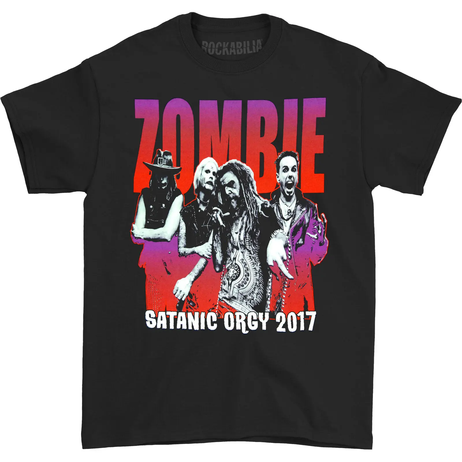 Men's Rob Zombie Satanic Orgy 2017 Fall Tour T Shirt X Large Black