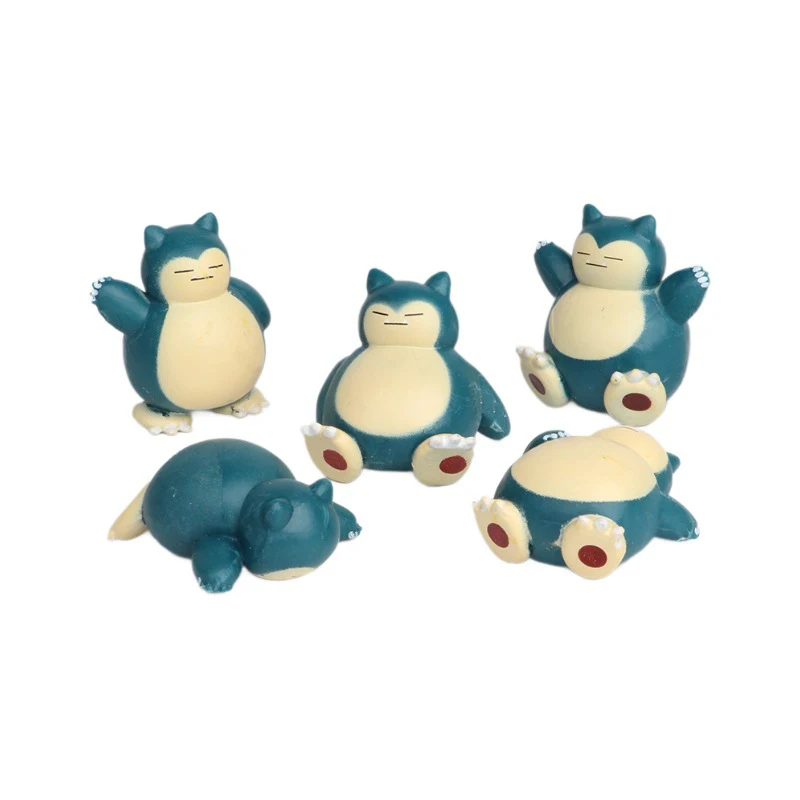 5 stks/partij Snorlax Mini Figuur 1.8-3 cm Micro Landschap Taart Decoratie Kawaii Ornamenten