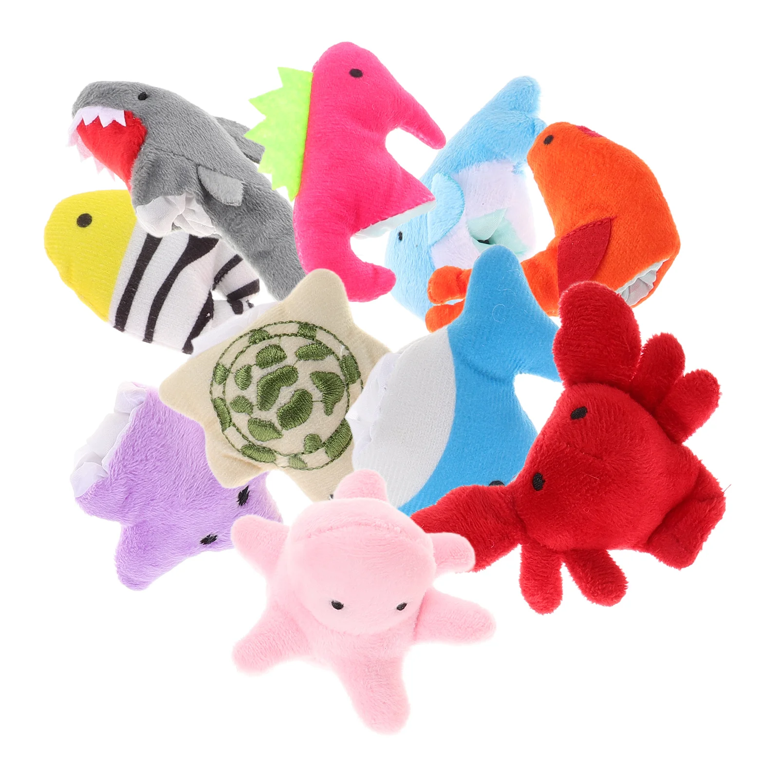 

10 Pcs Plush Toy Kids Finger Puppets Ocean Animal Elasticity Toys Hand Parent-children for
