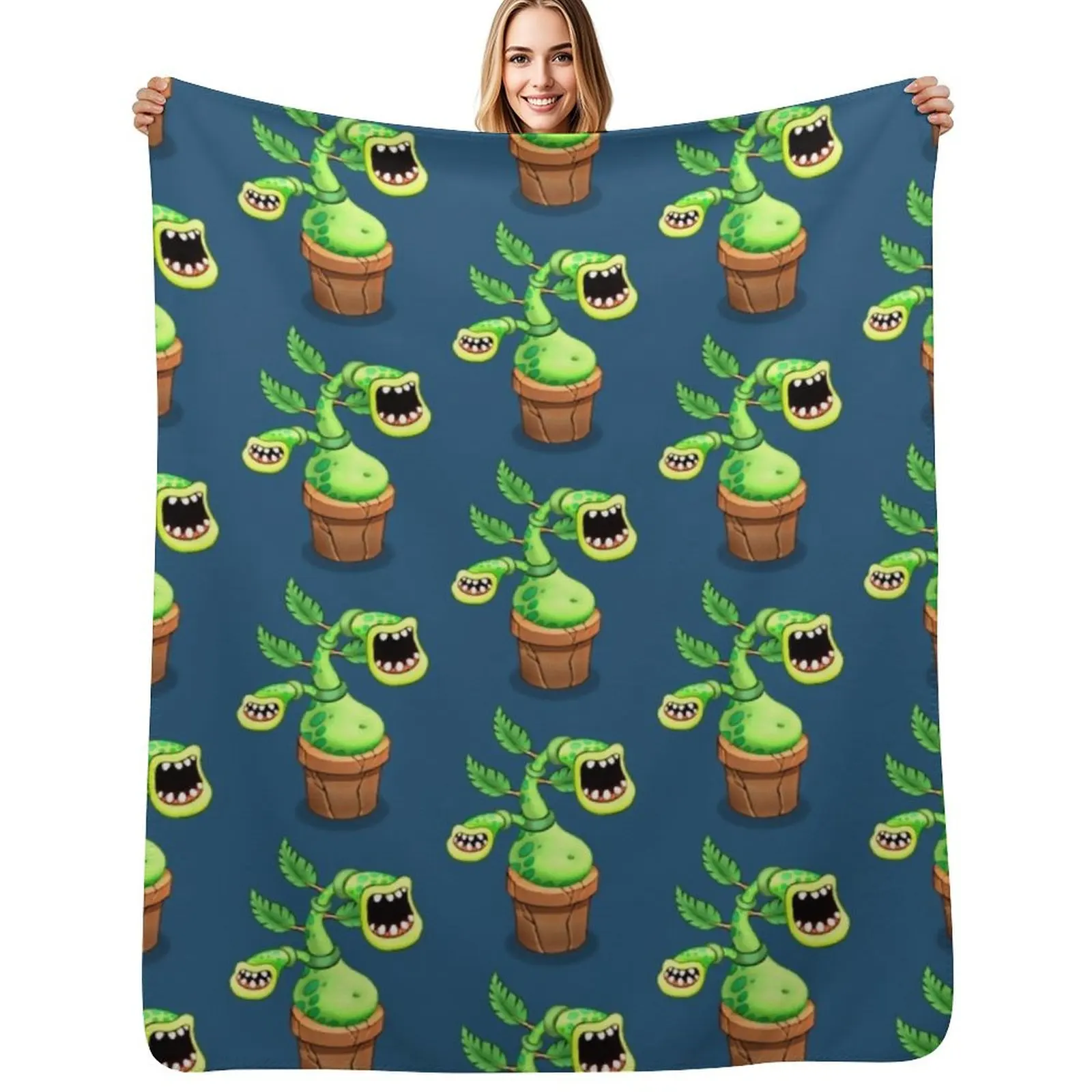 

My Singing Monsters character Potbelly Throw Blanket Tourist Bed Furrys Softest Blankets