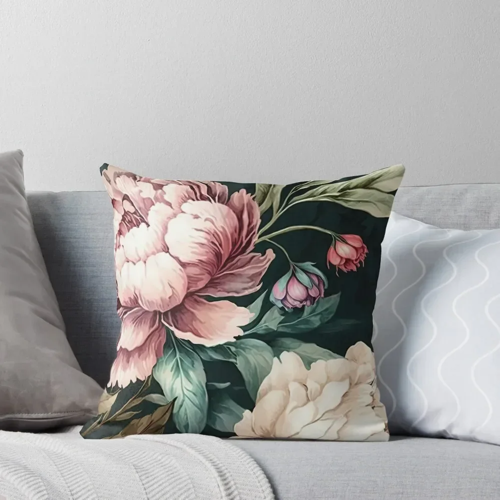 

Floral Peonies Pastel Watercolor Throw Pillow Christmas Covers For Cushions pillow pillowcase pillow