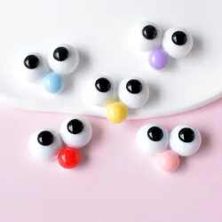 10Pcs Cute Eyes Flatback Resin Plush Toy Decorate Accessories Cabochon Scrapbooking Craft Supplies DIY Hairpin Phone Cases Patch