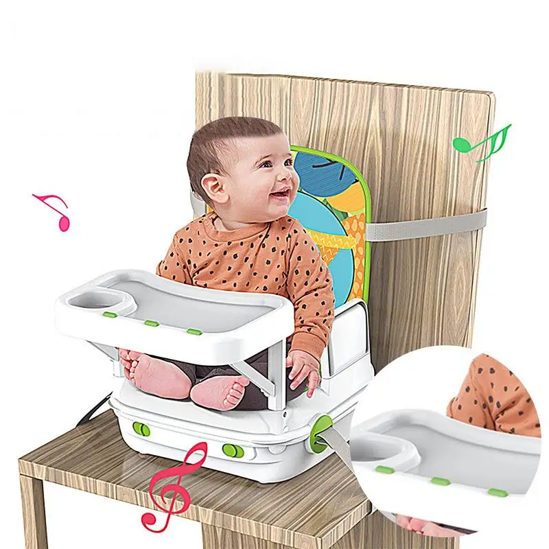 Baby Highchair Seat Toddler Foldable Feeding Booster Seat Lightweight Baby Feeder Seat Booster With Removable Tray for Meals