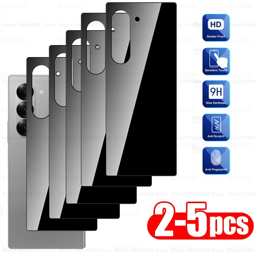 2-5 Pcs Back 9H Tempered Glass For Samsung Galaxy Z Fold 6 5 4 3 Fold6 Fold5 Fold4 Fold3 ZFold6 5G Rear Protector Case Friendly