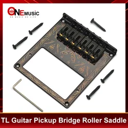 TL Style Guitar Bridge Roller Saddle and Pattern with Humbucker Hole 101x89mm-10.5x5 Guitar Parts Black