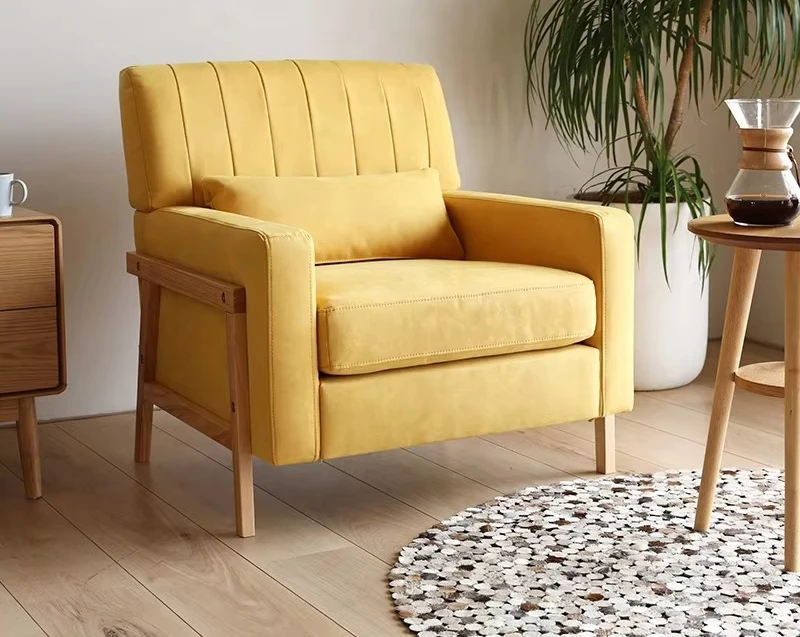 

Scandinavian Nordic Armchair Wabi-sabi Modern Custom Fabric Boucle One Seater Single Sofa Chair