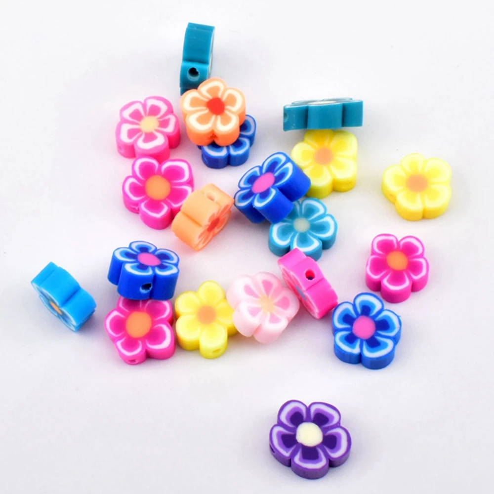 20Pcs/Lot Cute flowers Soft ceramic bead Polymer clay Bead for jewelry making
