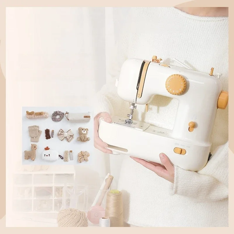 

M21 Portable Electric Sewing Machine Compact Exquisite Multifuncation Mini Sewing Machine With LED Light Beginner Household Tool