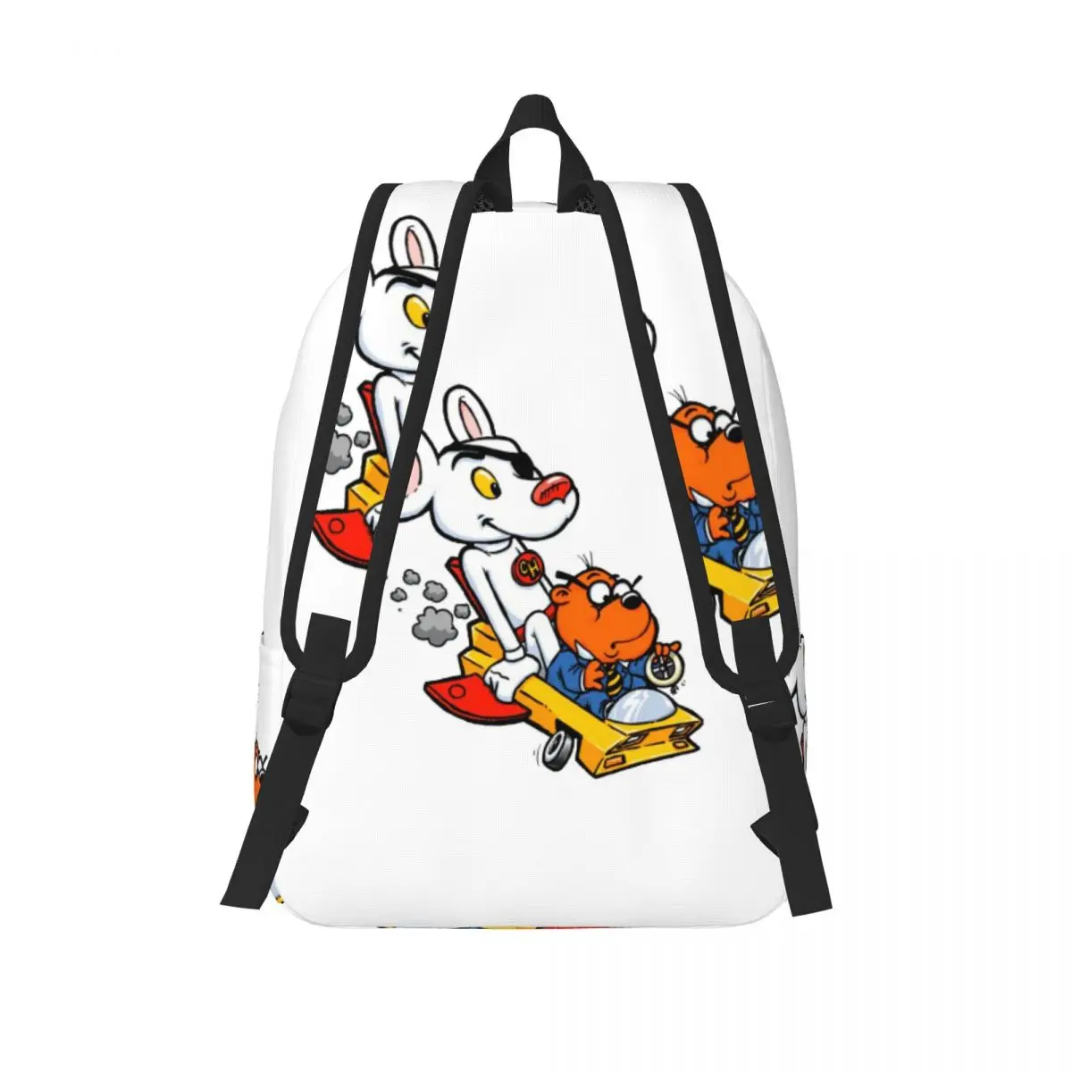 Danger Mouse Playing With Penfold Student Backpack School Bag Hiking Travel Daypack for Boys Girls Fashion Bookbag Shoulder Bags