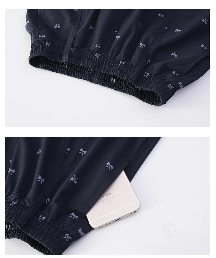 Elegante Kinder-Freizeithose mit Rüschen und Schleife für Mädchen im Alter von 5, 6, 8, 10, 12, 14 Jahren, Marineblau – Detail 13