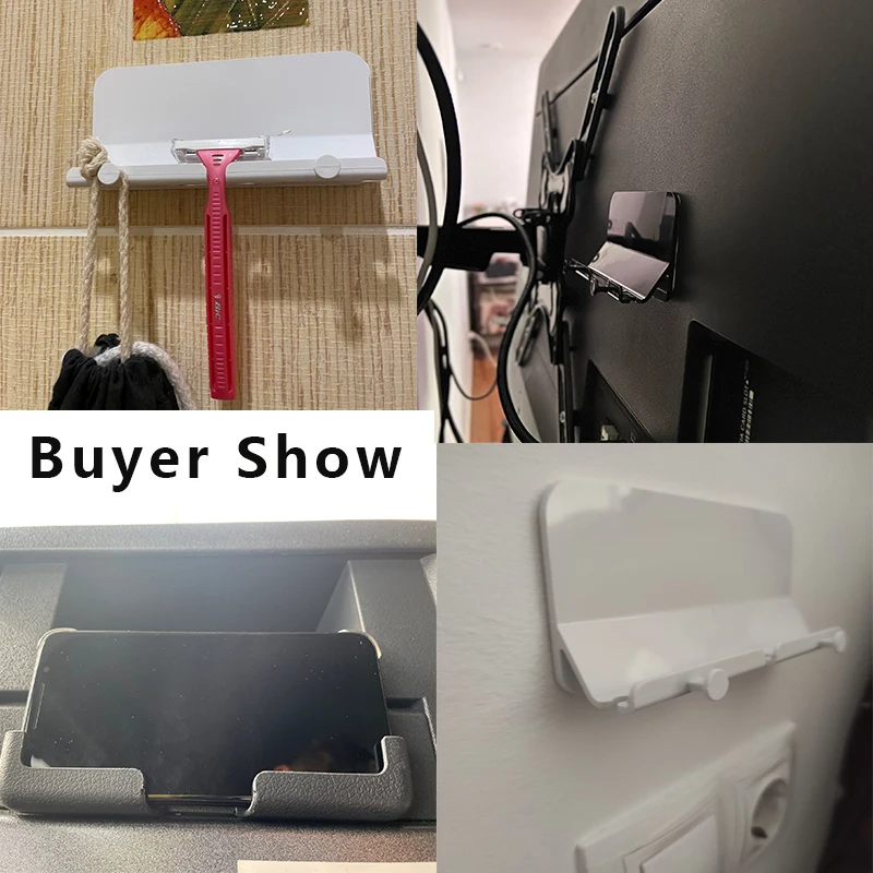 Wall Mount Charger Hook Phone Holder Wall Hanging Cable Organizer Stand Bracket Dock Pasted Wall Phone Tablet Holder Supplies