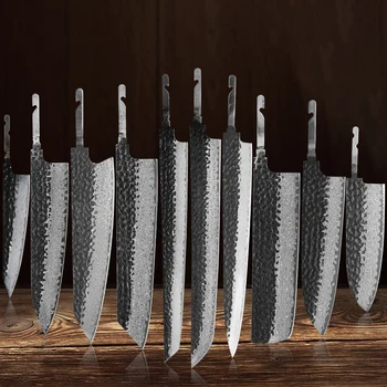 TURWHO couteau de Chef forgé à la main japonais lame vierge bricolage acier damas VG10 ensemble de couteaux de cuisine faisant des outils faits à la main sans poignée