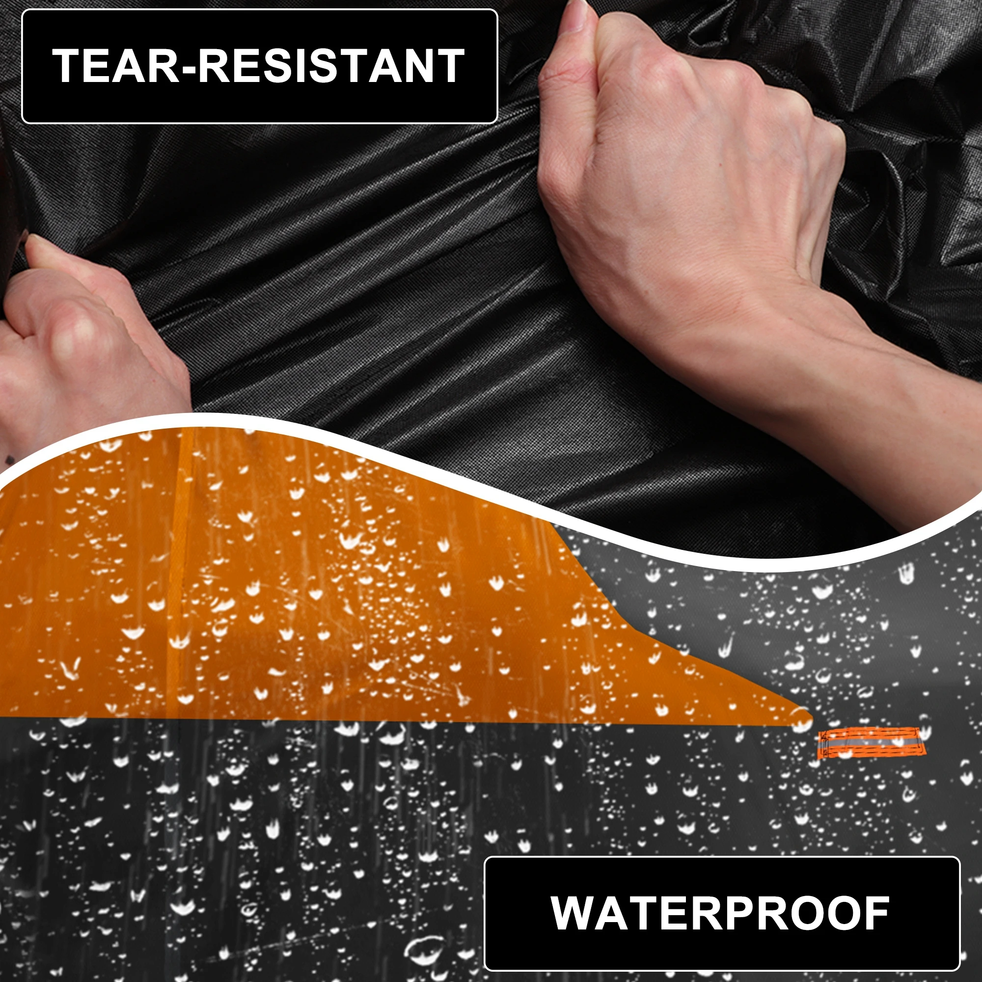 غطاء سيارة أكسفورد مقاوم للماء 210D-PU من Motoforti لسيارة جيب جراند 11-23 مع سحاب أسود #3