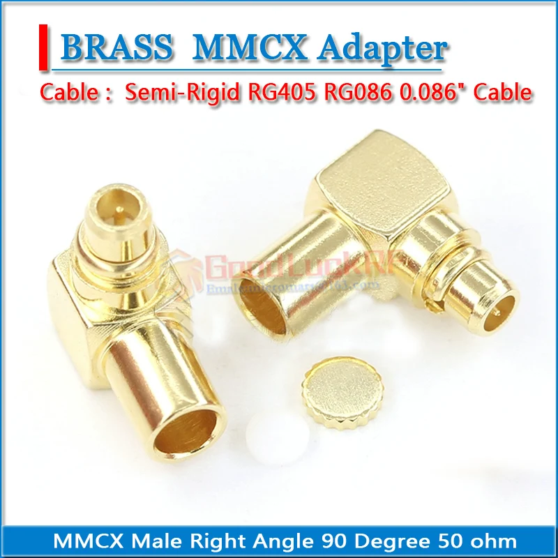 MMCX Male Female Right Angle 90 Degree Solder For Semi-Rigid RG405 RG086 0.086