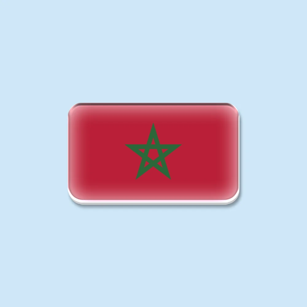 Acrylic Moroccan Flag Lapel Pin Cute Badge Brooch Clothing Bag Ornament Souvenir Gift