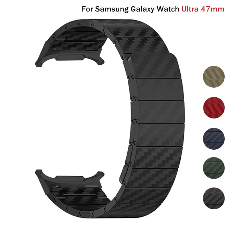 Magnetic Carbon Fiber Strap for Samsung Galaxy Watch 7 Ultra 47mm LTE Lightweight Bracelet Watchband for Galaxy Watch Ultra 47mm