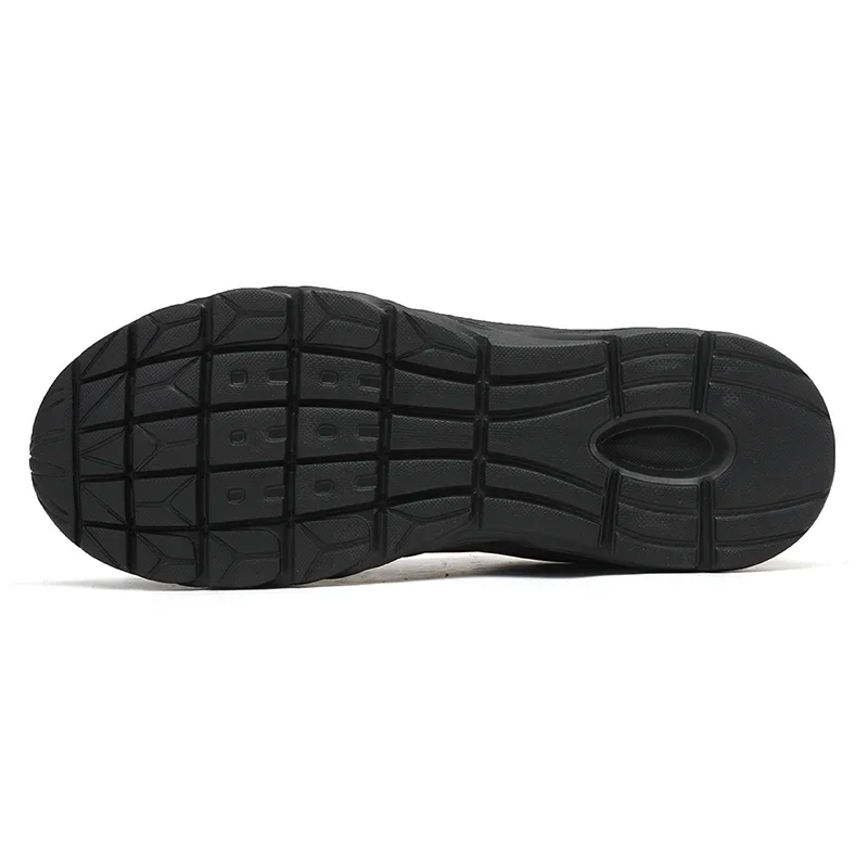 Men's Running Shoes Black PU Upper Flat and Comfortable Walking Shoes Lightweight and Wide Footed Casual Sports Leather Shoes