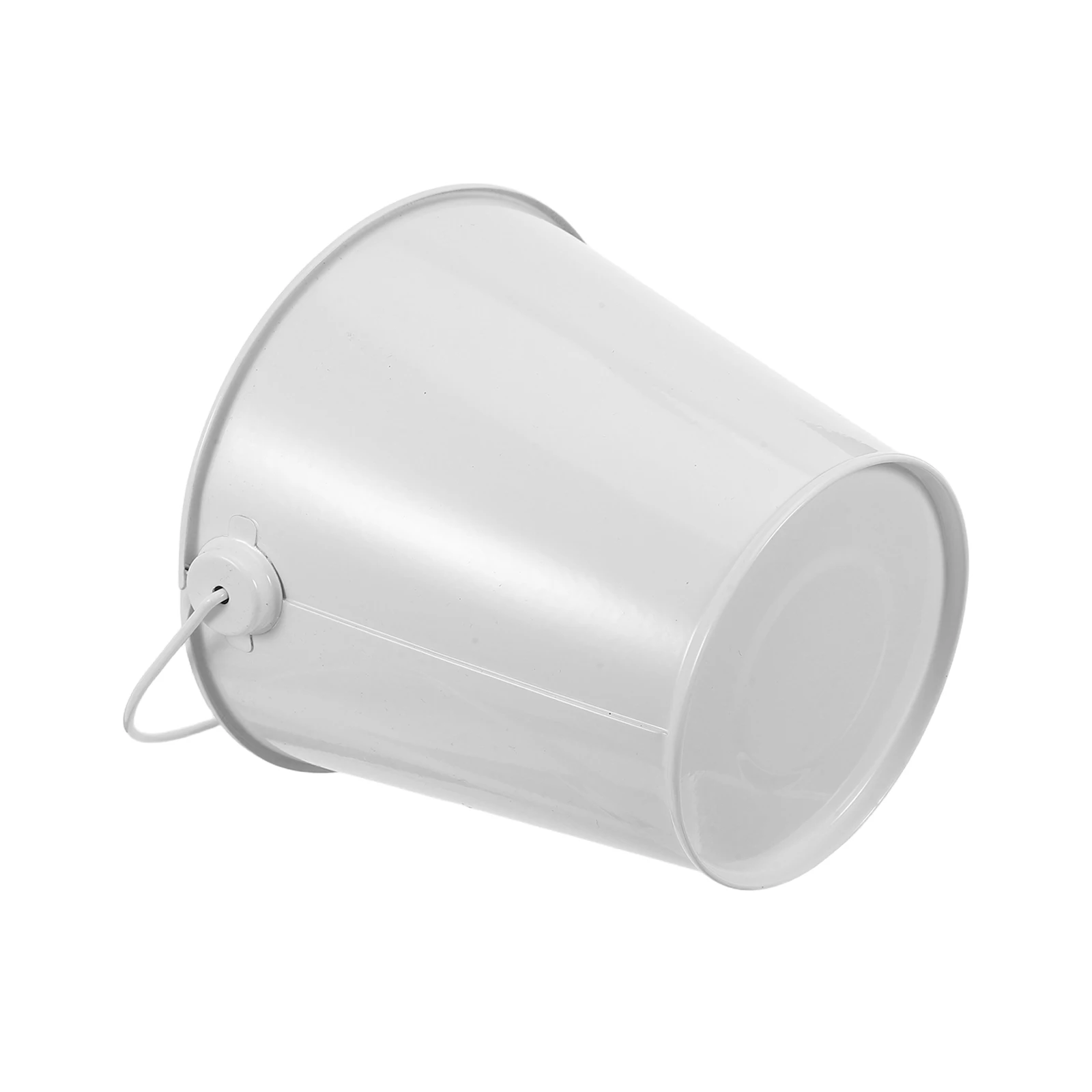 

Metal Grease Bucket White Round Bbq Oil Catcher for Grill Frying Outdoor Use Sturdy Base Grease Disposal Container