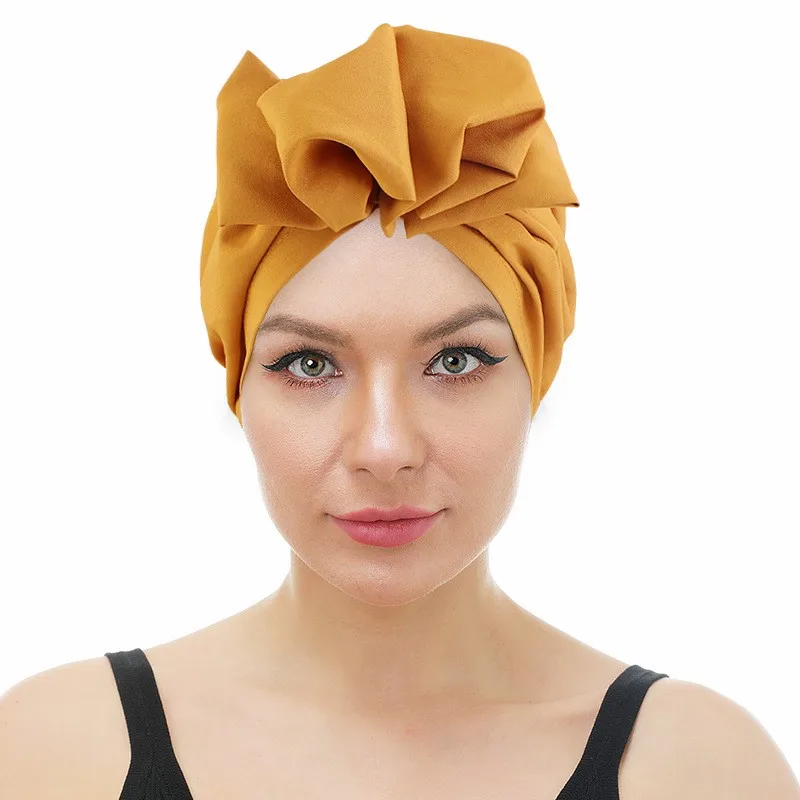 

2024 Trendy Women Flower Knot Turban Cap Muslim Headwear Bonnet Female Head Wraps Beanie Caps Lady Hair Loss Chemo Hat